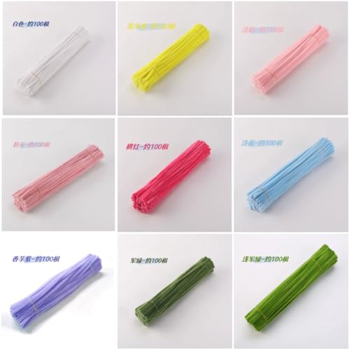 FZSECRIU 450 Stück pfeifenreiniger，Blumen pfeifenreiniger（9er-Set wie Weiß, Gelb, Blau usw），pfeifenreiniger zum basteln，Pipe Cleaner Flower Set，Blumen pfeifenreiniger，pfeifenputzer zum basteln Blumen von FZSECRIU