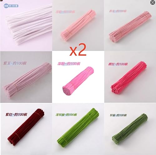 FZSECRIU 900 Stück pfeifenreiniger，Blumen pfeifenreiniger（9er-Set wie Rosa, Lila, Grün usw），pfeifenreiniger zum basteln，Pipe Cleaner Flower Set，Blumen pfeifenreiniger，pfeifenputzer zum basteln Blumen von FZSECRIU