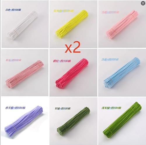 FZSECRIU 900 Stück pfeifenreiniger，Blumen pfeifenreiniger（9er-Set wie Weiß, Gelb, Blau usw），pfeifenreiniger zum basteln，Pipe Cleaner Flower Set，Blumen pfeifenreiniger，pfeifenputzer zum basteln Blumen von FZSECRIU