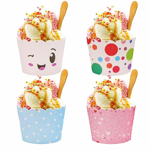 Muffinförmchen Papier, 200 Stück Cupcake Förmchen, Mini Muffins Papierförmchen, Muffinförmchen, Muffins Papierförmchen, Muffinförmchen Papier Kinder(Blau, Rosa, Luftballons) von FZSECRIU