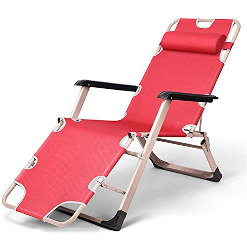 FZYE Liege Sonne Strand Garten Verstellbar Siesta Bett Büro Klappbar Freizeit Begleitend Atmungsaktiv Verbreiterung Beidseitiges Rohr Rot FZYE Liege Sonne Strand Garten Verstellbar Siesta Bett Büro Klappbar Freizeit Begleitend Atmungsaktiv Verbreiterung Beidseitiges Rohr Rot von FZYE