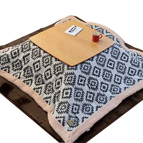 Kotatsu Tisch Winter Kotatsu Multifunktionaler Heiztisch Home Wohnzimmer Freizeit Tisch Tee Lesen Tatami Tisch (Farbe: Grau, Größe: 75 * 75cm) von FZYE