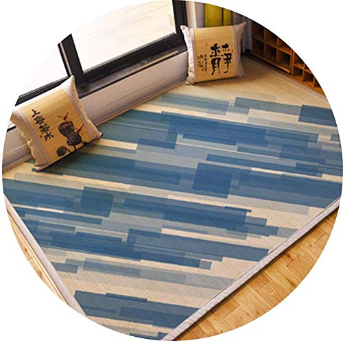 Sommer-Teppich aus Naturfaser, Bambus, geflochten, modernes Design, rutschfest, rechteckige Bodenmatte, anpassbar (Farbe: A, Größe: 130 x 150 cm) von FZYE