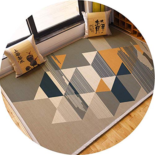 Sommer-Teppich aus Naturfaser, Bambus, geflochten, modernes Design, rutschfest, rechteckige Bodenmatte, anpassbar (Farbe: B, Größe: 90 x 180 cm) von FZYE