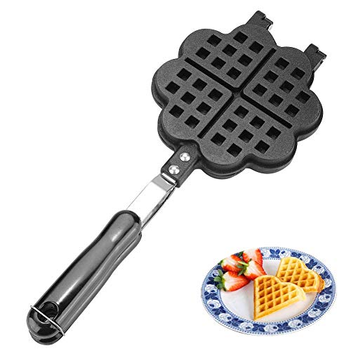 Waffeleisen Antihaftpfanne Aluminiumlegierung Herzform Form Backblech DIY Kuchenform für Küchenfrühstück, Gasheizung von FZYE