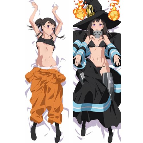 FZYUYU-Fire Force Flamme Feuerwehr Anime Körper Kissenbezug Anime Dakimakura Pfirsich Haut Anime Körper Kissen Umarmender weicher Körper Kissenbezug 19 "" x 59 ""-150 x 50 cm von FZYUYU