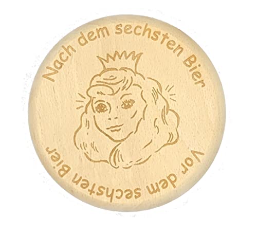 Fa. M. Manger Bierglasdeckel aus Holz - Biergartendeckel aus Holz - Nach dem 6. Bier - Vor dem 6. Bier von Fa. M. Manger