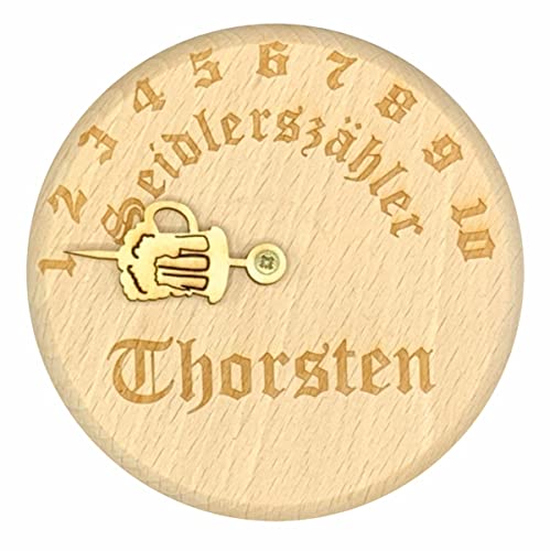 Fa. M. Manger Handgefertigter Bierglas Deckel für Biertrinker - Zähler für getrunkene Biere - Personalisierter Biergartendeckel - Größe 10cm - Passt auf Gläser ab 6,5cm Durchmesser von Fa. M. Manger