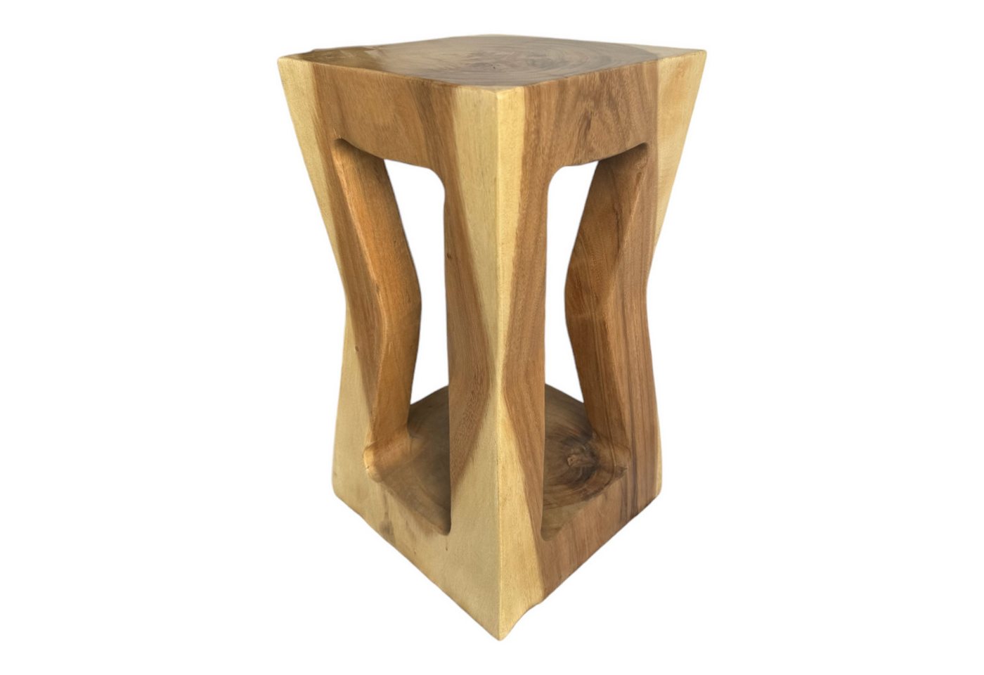 FaHome Beistelltisch Natur Holzhocker Eckig - Hocker Blumenhocker (Unikat Beistelltisch Ablagetisch) von FaHome