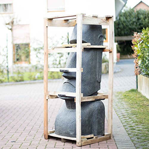 FaHome Moai-Statue 150cm Rapa-NUI Kopf Lava-Sand-Steingemisch Handgefertigt Innen Außen Dekoration Geschichte Osterinsel von FaHome