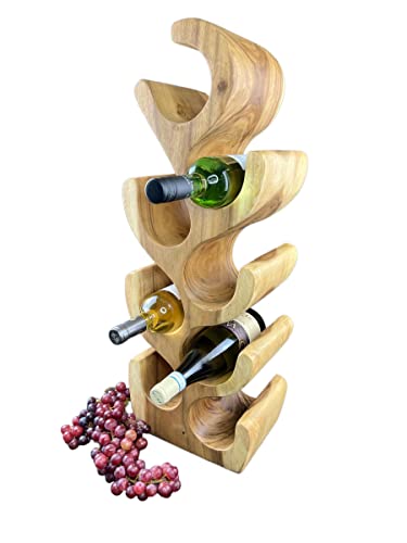 Weinregal Stehend Massiv Holz (50/70/100x27x18) Freistehender Weinhalter Massivholz Flaschenhalter (8 Flaschen - 70x27x18cm) von FaHome