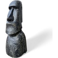Moai Kopf Statue - Garten Deko Skulptur Wetterfest Rapa-Nui Osterinsel-Figur Aus Lavasand Grau 120x46x40 cm von FaHomeShop