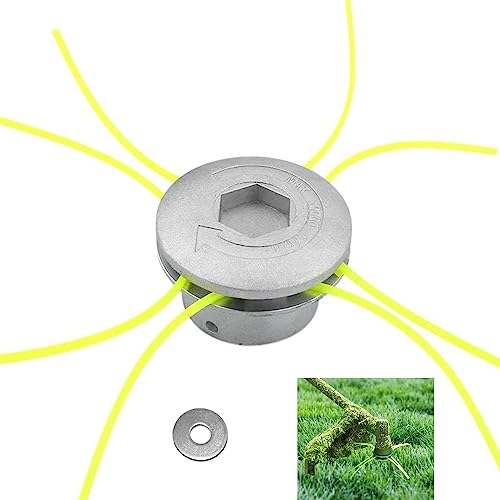 Aluminium Fadenkopf, FaJoek Aluminium Rasentrimmer Kopf Universeller mit 4 Faden, Doppelfadenkopf für Motorsense, Aluminium-Gras Mähkopf, für Motorsense Garten Rasentrimmer, Garten Rasen Terrasse von FaJoek