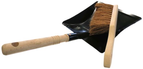 FaMa GbR Kehrgarnitur 2-teilig Kokos-Handfeger+Kehrschaufel Metall mit Holzgriff robuste Ausführung Kehrset Kehrbesen von FaMa GbR