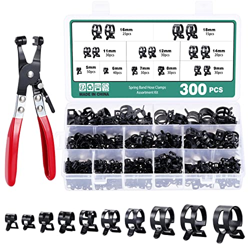 Faankiton 300Stk Schlauch Federklemmen Kraftstoffleitung Schlauchschellen Befestigung, 10 Größen 5-18mm Schlauchschellen Kraftstoffleitung Federbandschellen Rohrschellen Set mit Schlauchschellenzange Faankiton 300Stk Schlauch Federklemmen Kraftstoffleitung Schlauchschellen Befestigung, 10 Größen 5-18mm Schlauchschellen Kraftstoffleitung Federbandschellen Rohrschellen Set mit Schlauchschellenzange von Faankiton