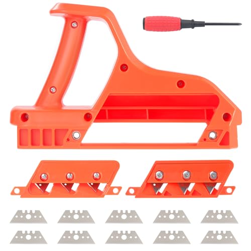 Faankiton Gipskartonplatten Schnellschneider, Gipskarton Kantenschneider, Handhobel Gipskartonplatten Gipskarton Handhobel Handwerkzeug Schneidwerkzeuge Kantenhobel mit 10 Klingen(45°+60°) von Faankiton