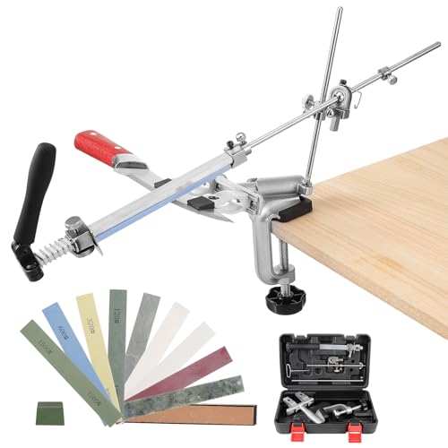 Faankiton Messerschärfsystem RX-009 Messerschärfer Profi Professionelle Messerschleifer, Professioneller Manuelle Messerschärfer 360° Flip Drehung mit Festem Winkel Küchenchef-Messerschärfer Set von Faankiton