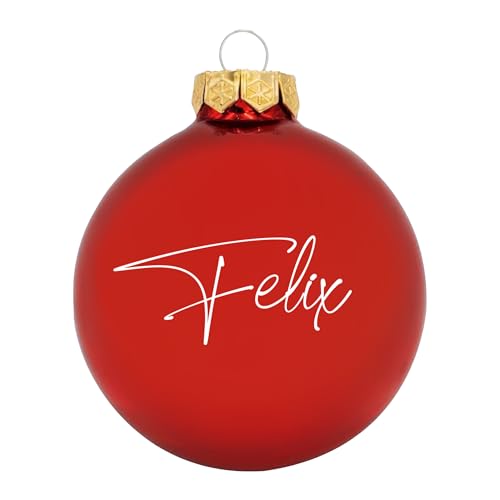 Personalisierte Weihnachtskugel aus Glas mit Wunschname – Einzigartige Christbaumkugel Baumschmuck – Ideal für 1. Weihnachten Baby von Fab Agency