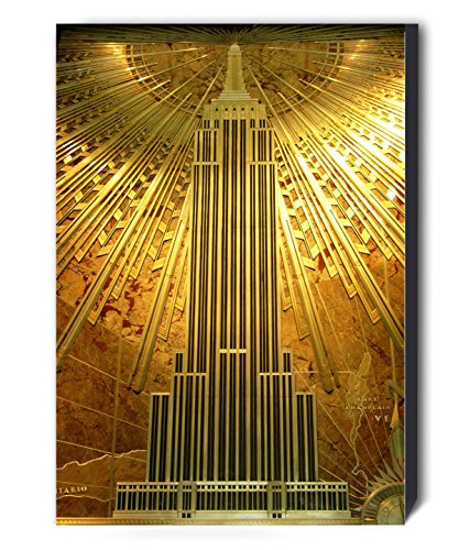 Empire State Building, Art Deco, gerahmter Kunstdruck auf Leinwand, verschiedene Größen (A0, 47 x 33 Zoll) von Fab Canvas