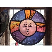 Mystic Moon Mit Mosaik-Buntglas-Bordüre von FabStainedGlass