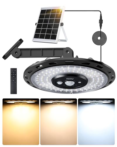 FabStyl Solar Pendel-/Hängeleuchte mit Bewegungsmelder, 3000LM IP65 Wasserdicht & 3 Farbtemperaturen, Solarlampe für Innen Außen/Decke/Garten/Terrasse/Garage - 4200mAh, 5 Modi von FabStyl
