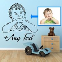 Personalisierter Portrait Wandaufkleber. Custom Name Wandsticker. Kinderportrait Wandbild Aufkleber. Familienportrait. Tolles Bithday Oder von FabWallStickers