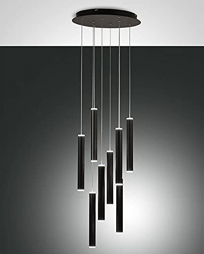 Fabas Luce Prado LED-Cluster-Pendel-Deckenleuchte aus schwarzem Glas von Fabas Luce