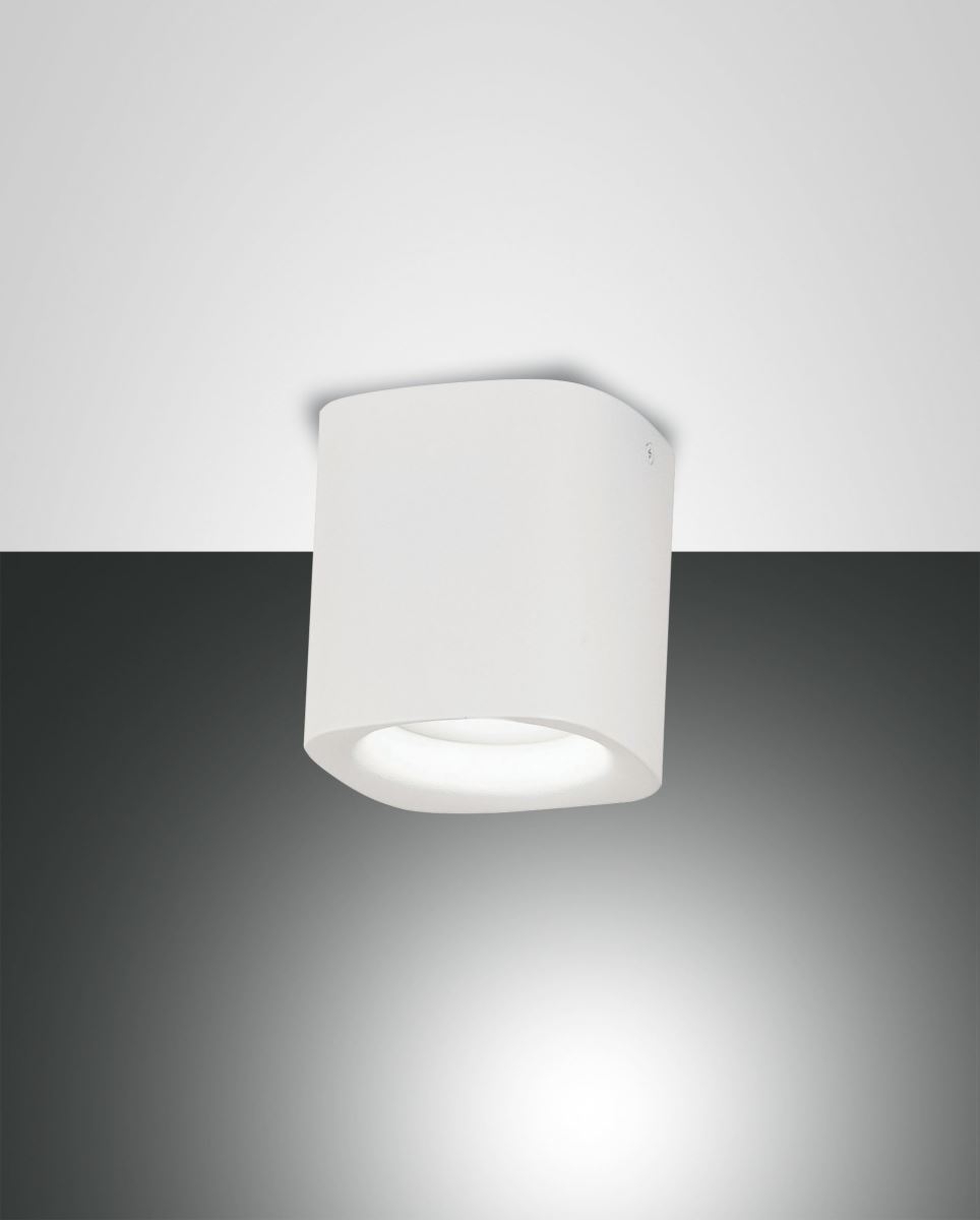 Aufbauleuchte weiß Fabas Luce Smooth 9x9cm GU10 IP44 von Fabas Luce