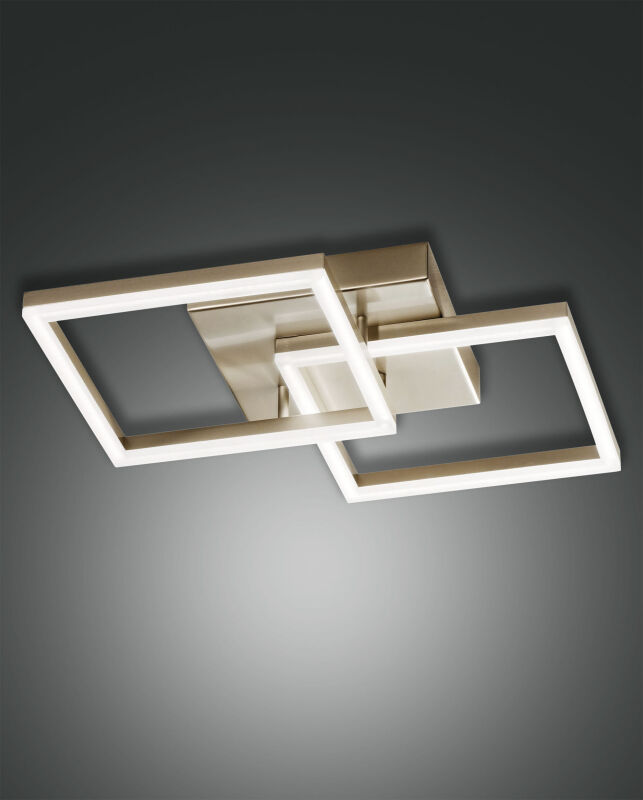Bard Doppelleuchte Quadrat 450 mattgold von Fabas Luce
