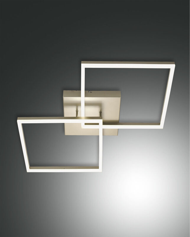 Bard Doppelleuchte Quadrat 520 mattgold von Fabas Luce