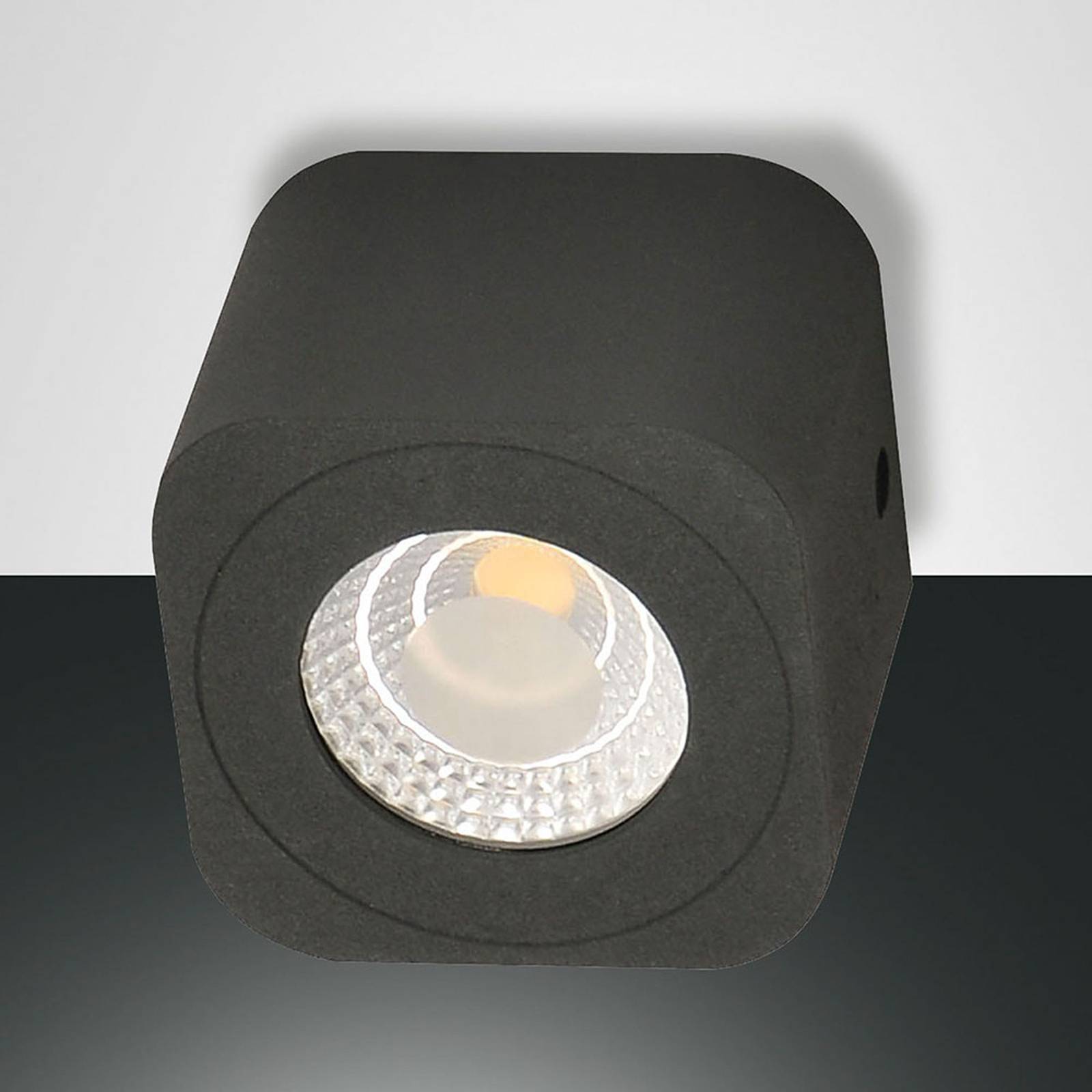 Eckiges LED-Downlight Palmi in Anthrazit von Fabas Luce