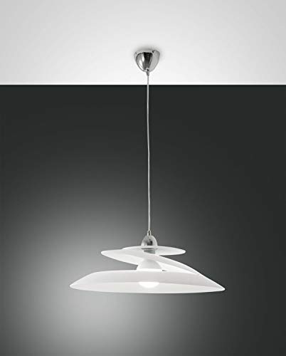 Fabas Luce Aragon Pendelleuchte, E27, 60W, verchromt/Glas weiß von Fabas Luce