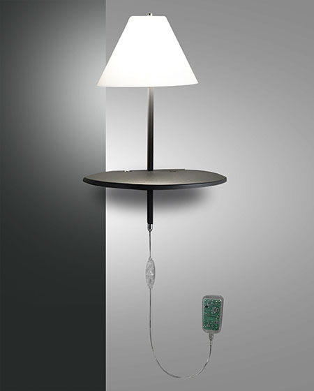 Fabas Luce LED-Wandleuchte Goodnight in anthrazit, Schirmabdeckung weiß von Fabas Luce
