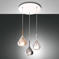 Fabas Luce Lila Pendelleuchte, 3-flg., mit Rondell von Fabas Luce