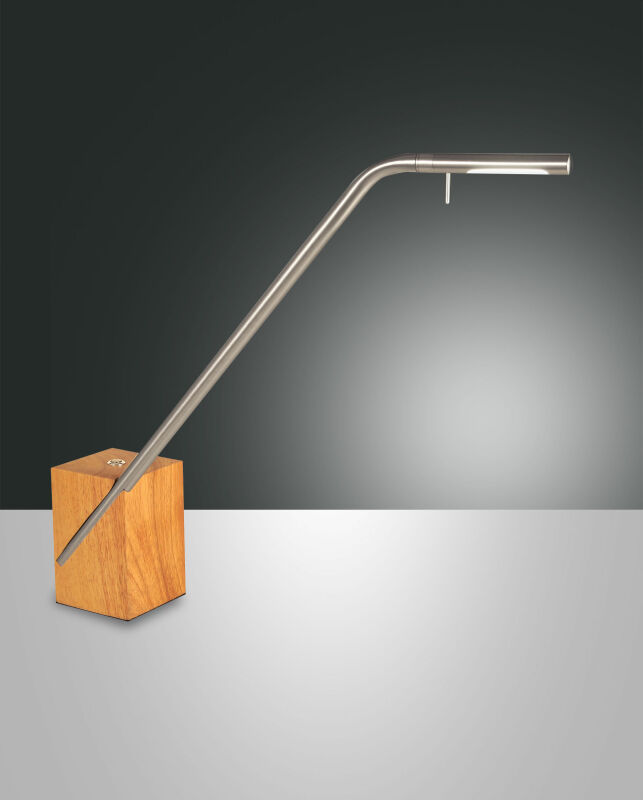Fabas Luce edle-LED Tischleuchte Viktor nickel von Fabas Luce