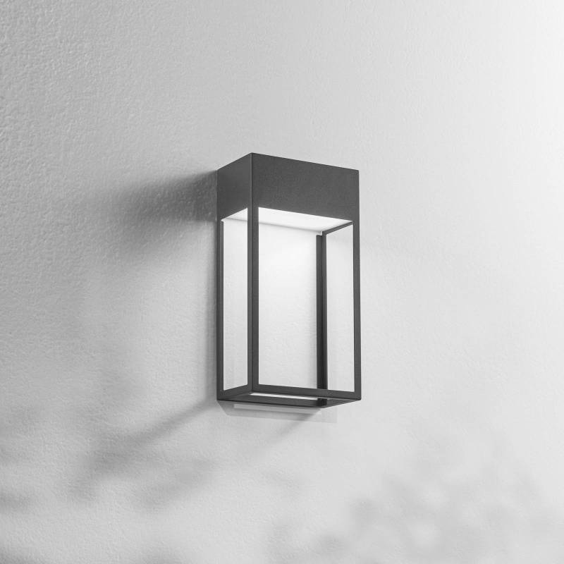 LED-Außenwandleuchte Edo, dunkgelgrau, Metall, 30 cm, IP65 von Fabas Luce