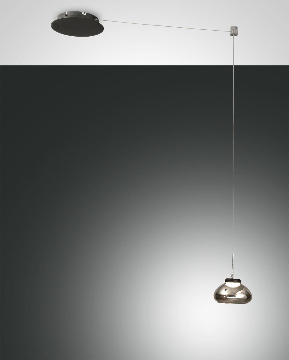LED Hängeleuchte schwarz Rauchglas Fabas Luce Arabella 14x350cm 720lm dimmbar von Fabas Luce