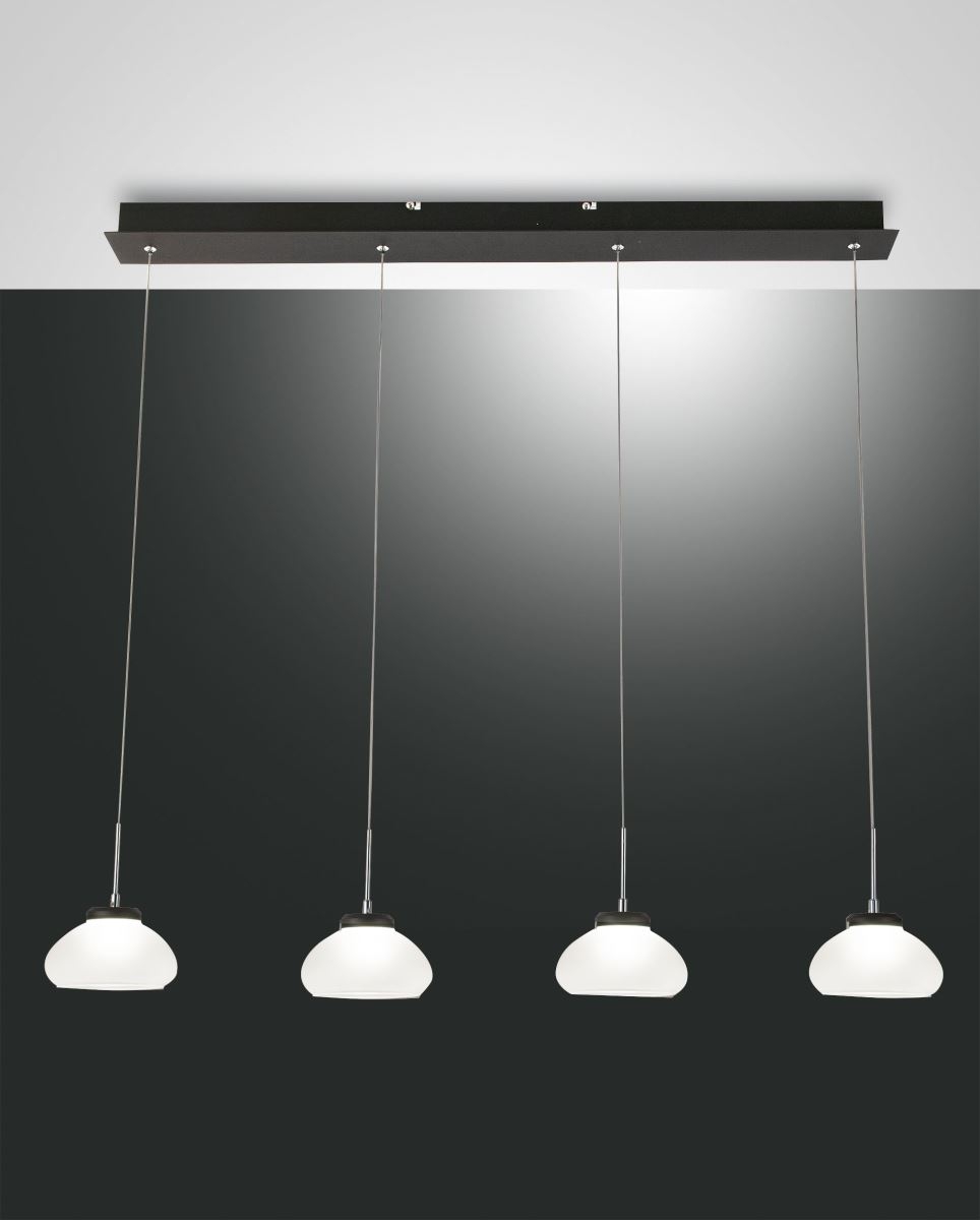 LED Hängeleuchte schwarz weiß Fabas Luce Arabella 95x200cm 4-flg. 2880lm dimmbar von Fabas Luce