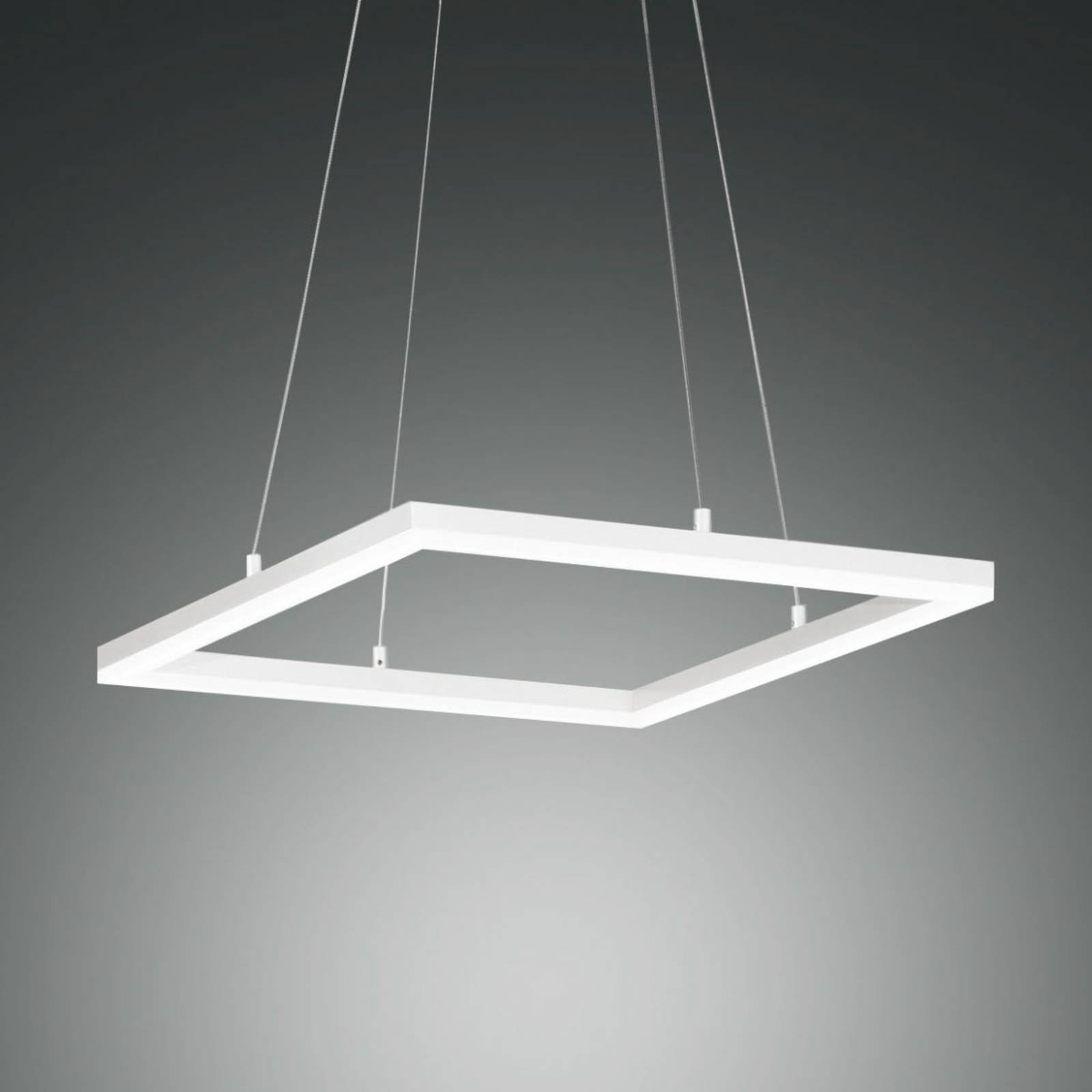 LED-Pendelleuchte Bard, 42x42cm in Weiß von Fabas Luce