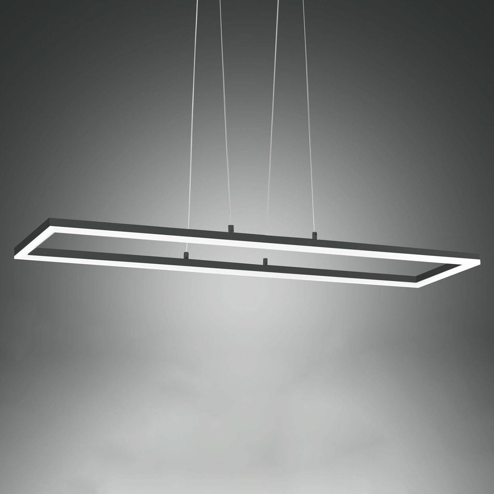 LED-Pendelleuchte Bard, 92x32 cm, anthrazit von Fabas Luce