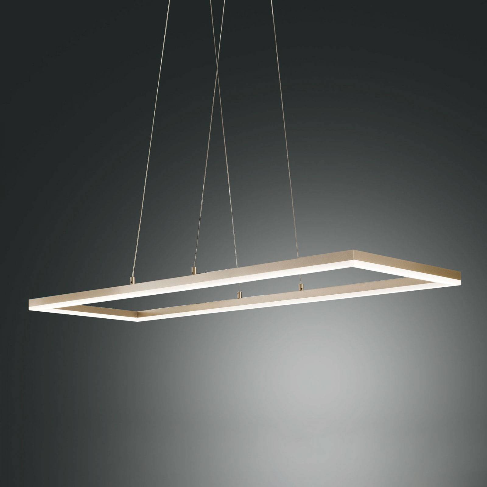 LED-Pendelleuchte Bard, 92x32cm in Mattgold-Finish von Fabas Luce