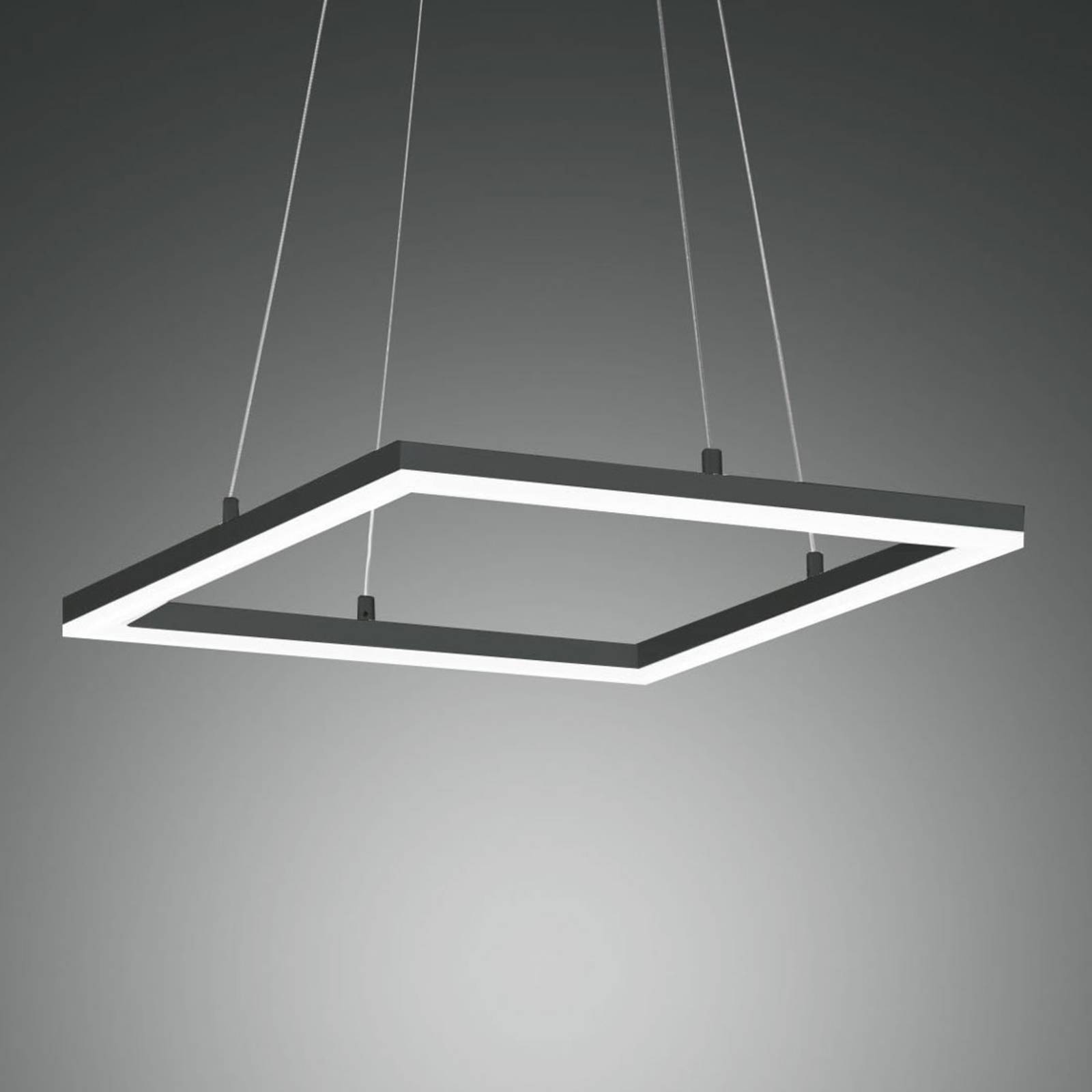 LED-Pendelleuchte Bard 42x42 cm, anthrazit von Fabas Luce