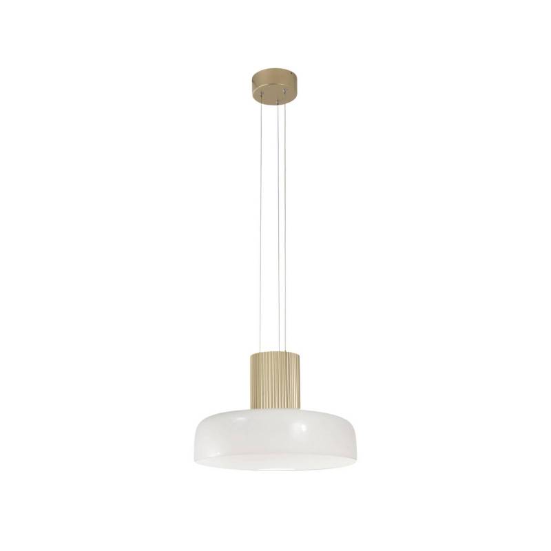 LED-Pendelleuchte Lunar, weiß/gold, Glas, CCT, dimmbar von Fabas Luce