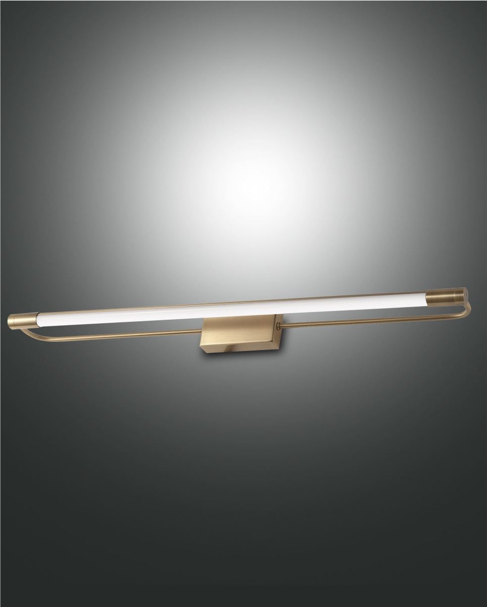 LED Spiegellampe messing satiniert satiniert Fabas Luce Rapallo 1470lm IP44 von Fabas Luce