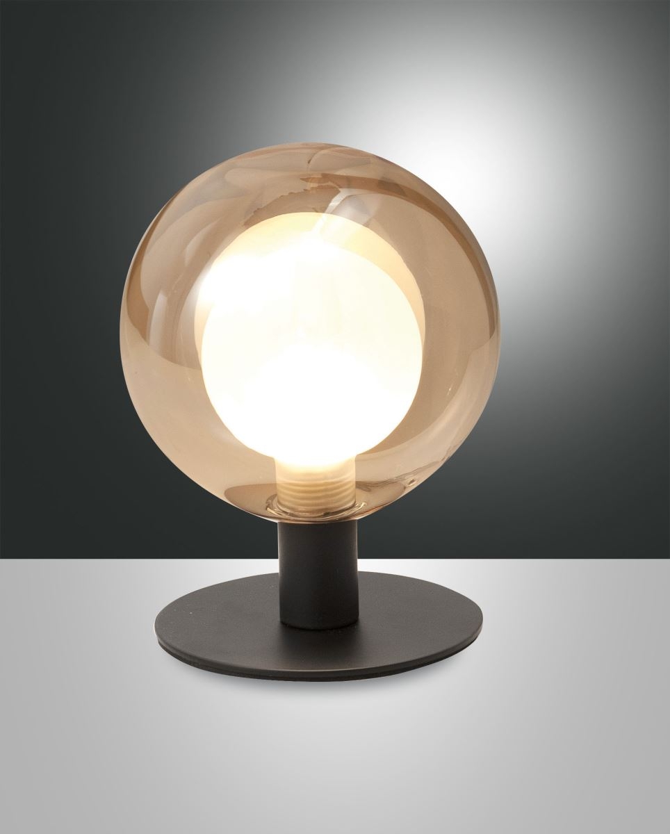 LED Tischleuchte schwarz amber Fabas Luce Teramo G9 220lm von Fabas Luce