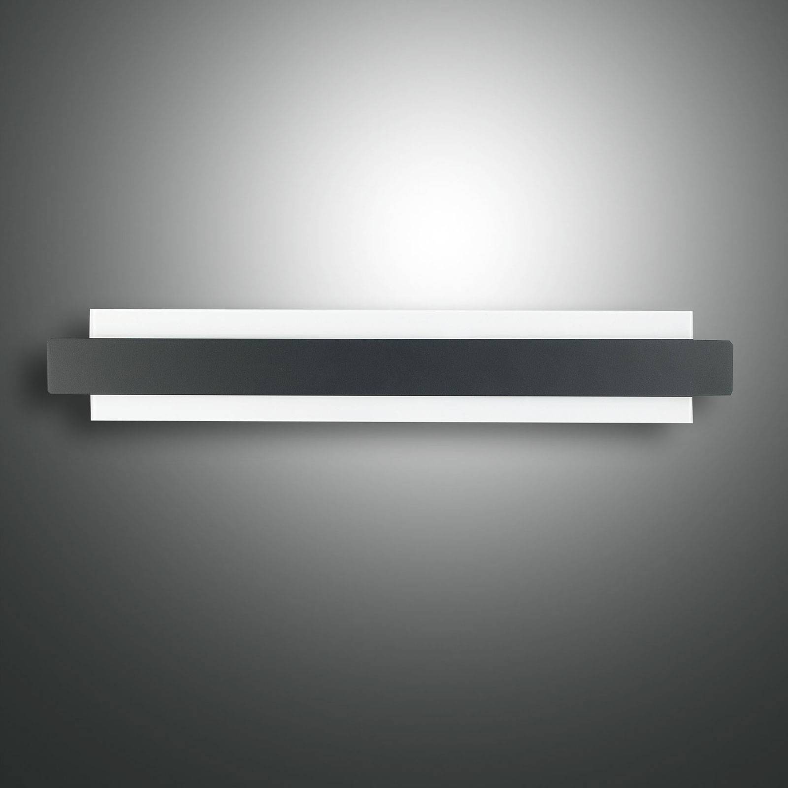 LED-Wandleuchte Regolo mit Metallfront schwarz von Fabas Luce