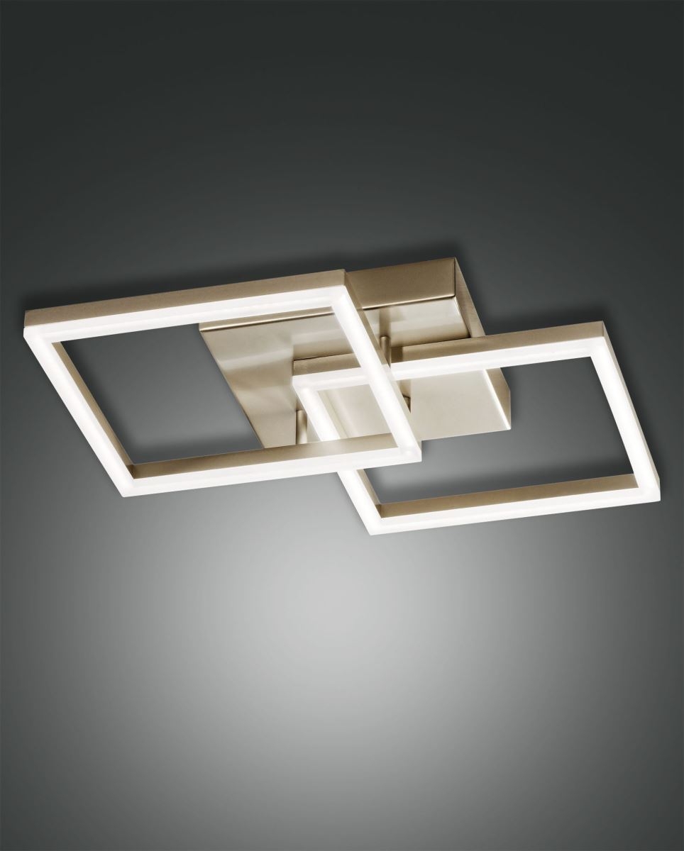 LED Wandleuchte gold edelmatt satiniert Fabas Luce Smartluce Bard 3510lm 450x450mm dimmbar von Fabas Luce