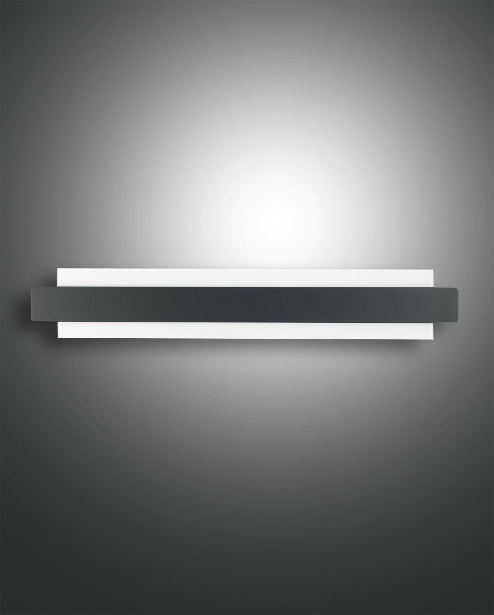 LED Wandleuchte schwarz satiniert Fabas Luce Regolo 2100lm von Fabas Luce