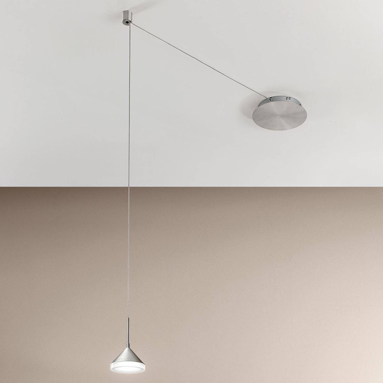 LED-Pendelleuchte Isabella, einflammig, alu von Fabas Luce