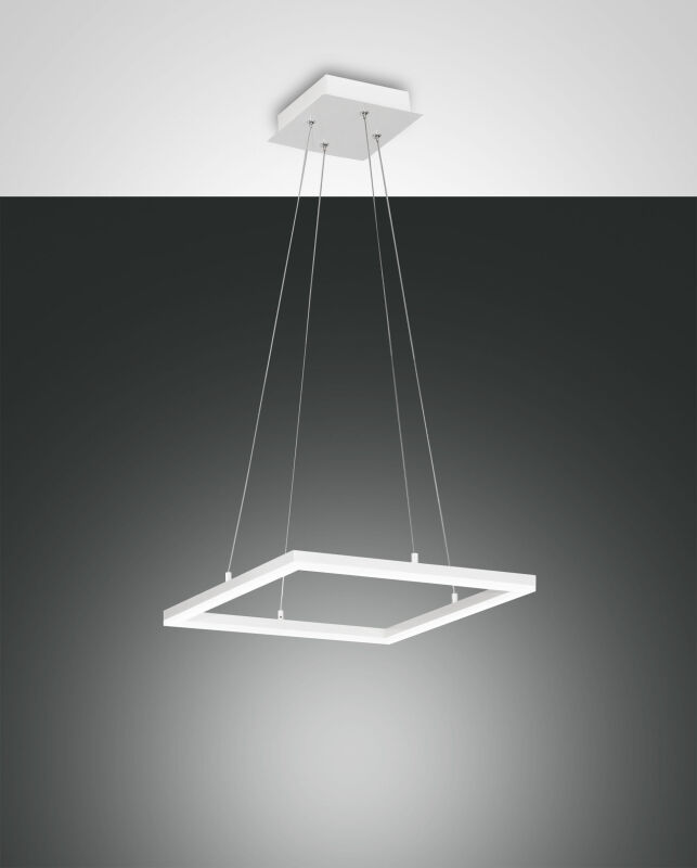 dimmbare LED Pendelleuchte Bard weiß eckig von Fabas Luce